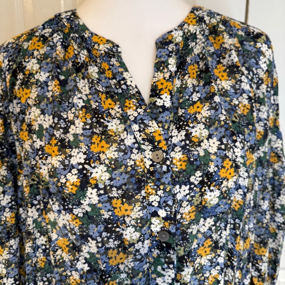 J. Jill, Floral Print Relaxed Fit Women's Blouse, Size M EUC - Picture 7 of 16